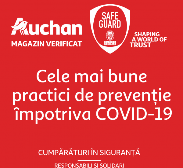 Auchan Retail România obține certificarea Safe Guard pentru implementarea celor mai bune practici de prevenție împotriva Covid-19